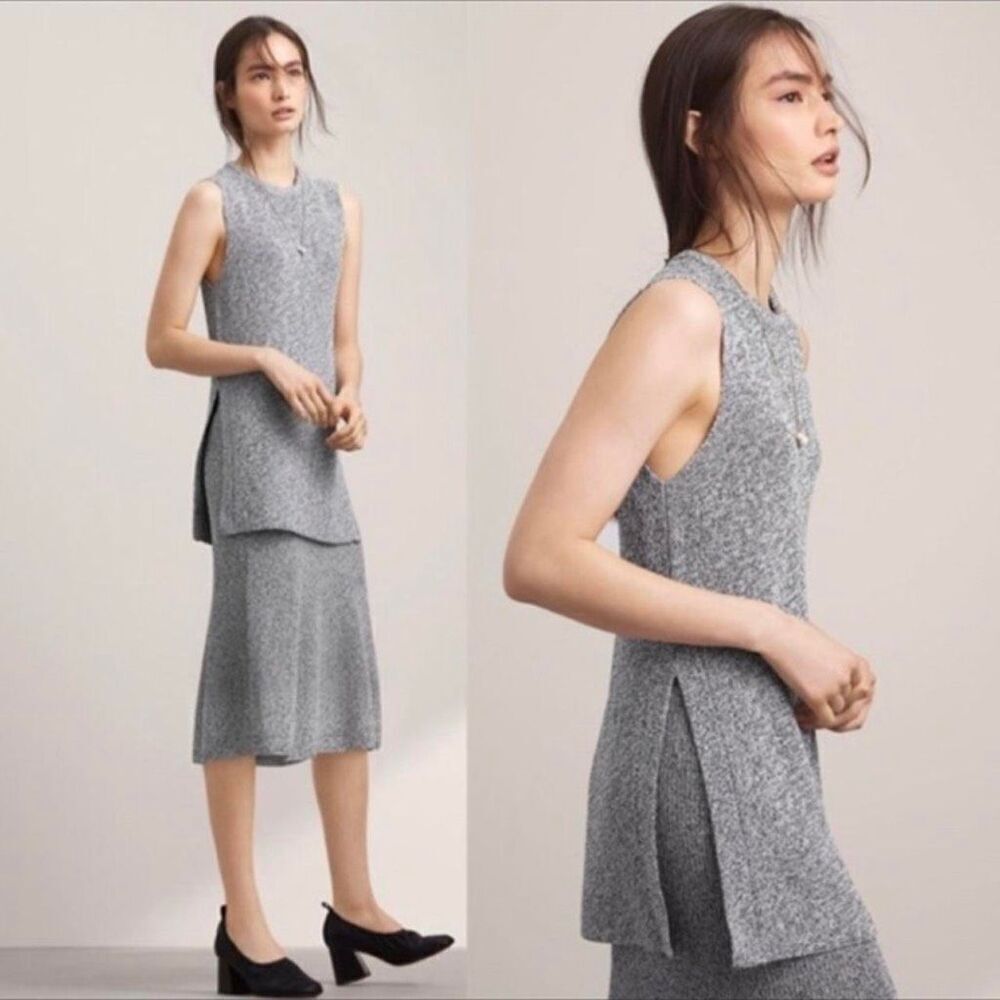 Aritzia Wilfred Palmier Salt and pepper sweater sleeveless size small